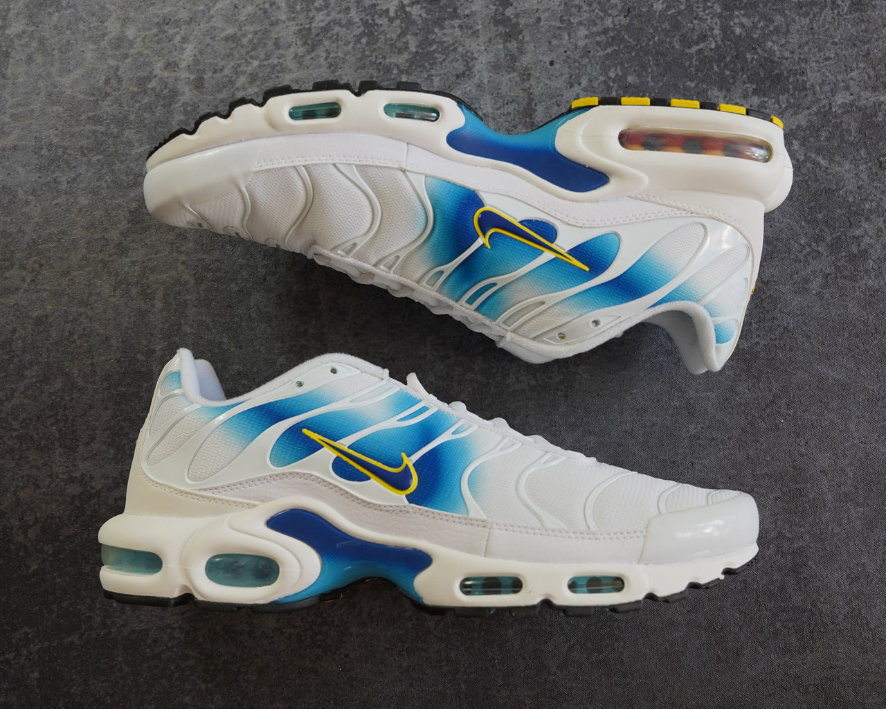 Nike TN Air Max Plus Spray Paint Swoosh White Blue (44)